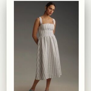Reformation Tagliatelle Linen Striped Dress Size 10